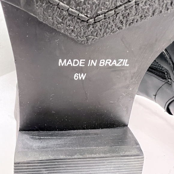 STEVEN BY STEVE MADDEN, LEATHER ZIPPER KNEE HIGH RIDING BOOTS, BLACK SIZE 6W - Picture 11 of 13